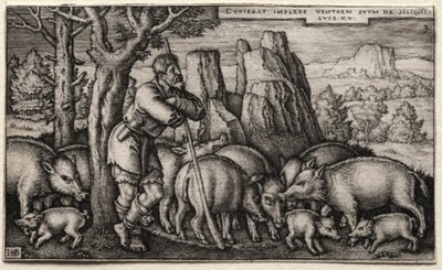 Il figliol prodigo: Custodia dei porci da Hans Sebald Beham
