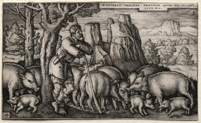 Il Figliol Prodigo: Custodendo i Porci da Hans Sebald Beham