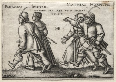 Il matrimonio del villaggio: Fabianus Jenner / Mathias Hornung da Hans Sebald Beham