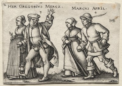 Il matrimonio del villaggio: Her Gregorius Mercz / Marcus April da Hans Sebald Beham