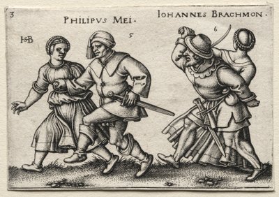 Il matrimonio del villaggio: Philipus Mei Johannes Brachmon, 1546 da Hans Sebald Beham