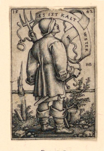 Il Contadino del Tempo: "Es ist kalt Weter" da Hans Sebald Beham
