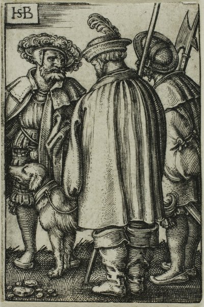 Tre soldati e un cane da Hans Sebald Beham