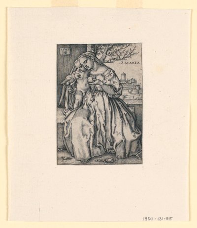 Vergine con bambino e pappagallo da Hans Sebald Beham