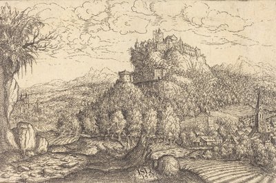 Paesaggio con un castello al centro, 1553 da Hans Sebald Lautensack