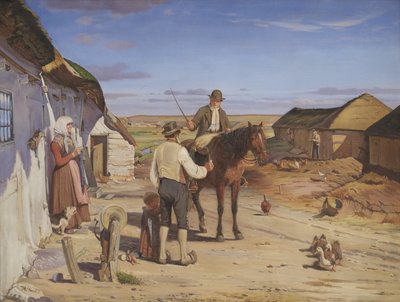 Uno straniero che chiede la strada in una fattoria sulla brughiera da Hans Smidth