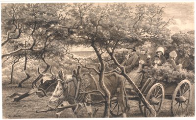 Un carro trainato da buoi. Attraverso il boschetto. Hammerum Herred da Hans Smidth