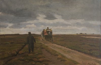 Paesaggio di brughiera con carrozza diurna da Hans Smidth
