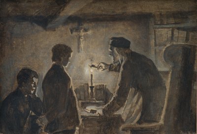Il pastore Søren spegne la candela alla vigilia di Capodanno da Hans Smidth