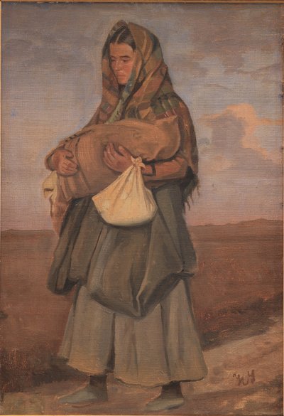 Donna zingara con il suo bambino sulla brughiera da Hans Smidth