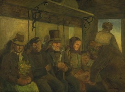 Viaggiatori in un compartimento di terza classe da Hans Smidth