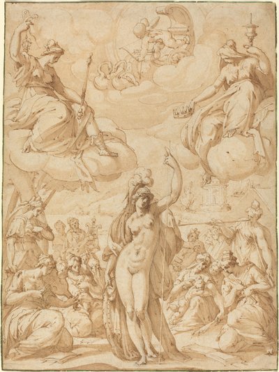 Allegoria di Minerva come Capo delle Muse da Hans Speckaert