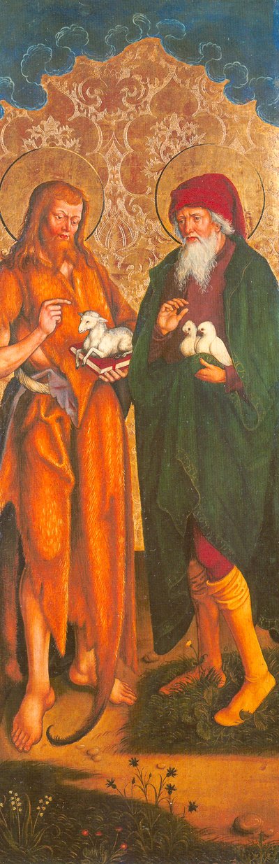 Tedesco: Johannes der Täufer und Joachim Giovanni Battista e Gioacchino - Altare di Inzigkofen da Hans und Jakob Strüb