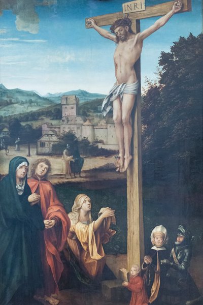 Cristo crocifisso con Maria, San Giovanni, Santa Maria Maddalena e patroni da Hans Suess Kulmbach