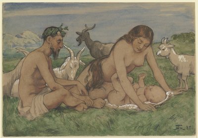 La famiglia dei fauni da Hans Thoma