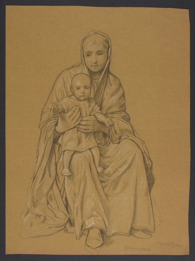 Maria con Gesù in grembo da Hans Thoma