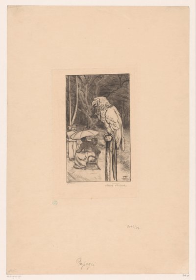 Pappagallo e quattro figure da Hans Thoma