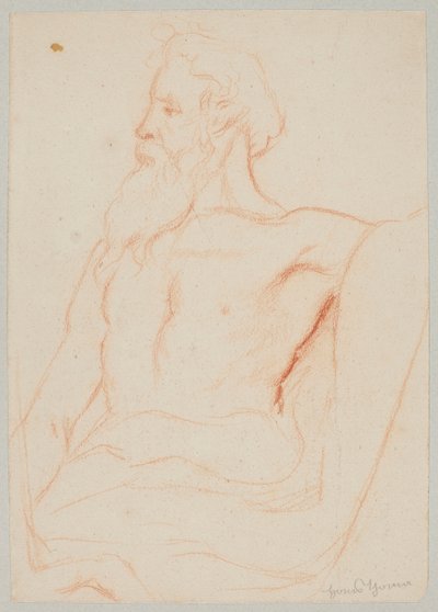 Vecchio seminudo con barba da Hans Thoma