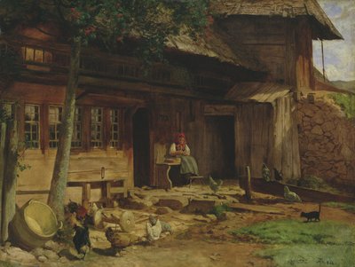 La casa paterna a Bernau, 1866 da Hans Thoma