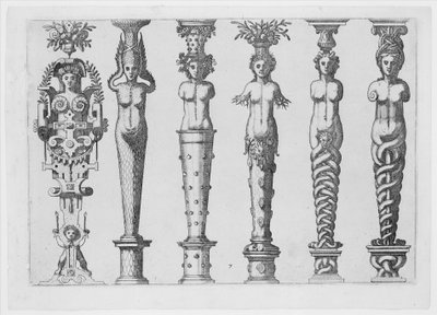 Caryatidum ... sive Athlantidum Multiformium ..., ca. 1565 da Hans Vredeman de Vries
