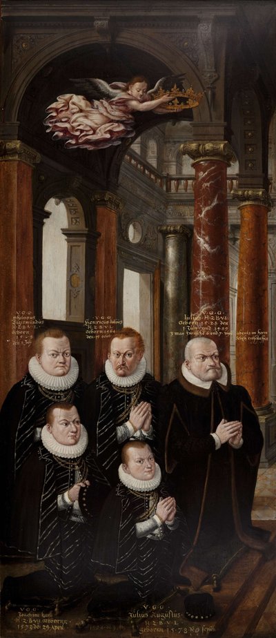 La famiglia di Giulio di Brunswick-Lüneburg e Edvige di Brandeburgo da Hans Vredeman de Vries