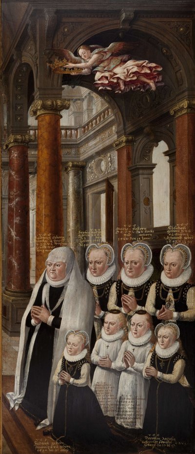 La famiglia di Giulio di Brunswick-Lüneburg e Edvige di Brandeburgo da Hans Vredeman de Vries