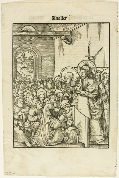 Cristo che predica, da Leben Jesu Christi, tavola 19 da Xilografie da libri del XVI secolo da Hans Wechtlin I
