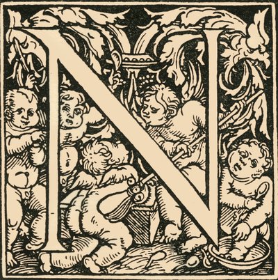N - Un alfabeto di Hans Weiditz, c1520-1521, 1908 da Hans Weiditz