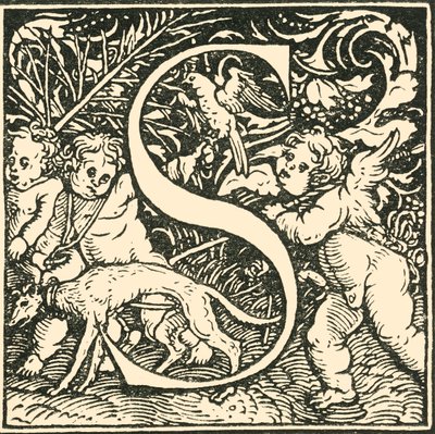 S - Un alfabeto di Hans Weiditz, c1520-1521, 1908 da Hans Weiditz
