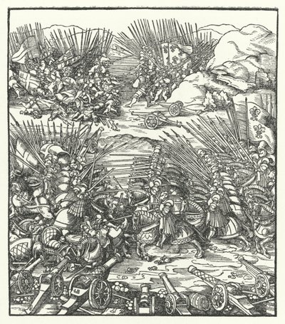 Battaglia tra gli eserciti francesi e veneziani durante la Guerra della Lega di Cambrai, 1509 da Hans after Burgkmair