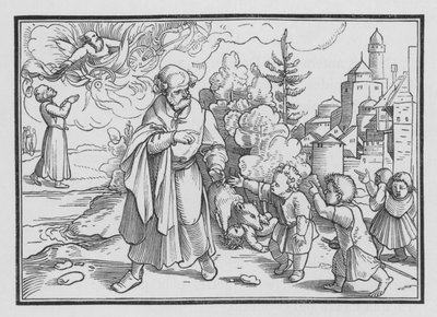 Orsi distruggono i bambini che deridevano Eliseo, 2 Re II, 23 da Hans after Holbein the Younger