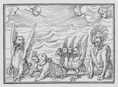 La visione dei quattro animali di Daniele, Daniele VII, 3 da Hans after Holbein the Younger