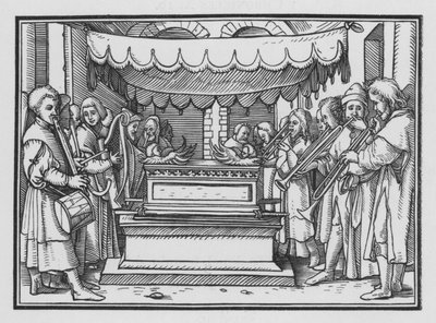 Davide Nomina un Gruppo di Cantori e Musicisti per Lodare il Signore, 1 Cronache XVI, 4 da Hans after Holbein the Younger