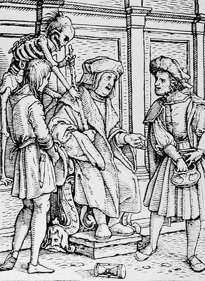 La Morte e il Giudice, da La Danza della Morte, inciso da Hans Lutzelburger, c.1538 da Hans after Holbein the Younger