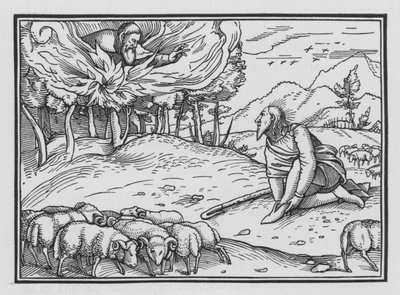 Dio Appare a Mosè in un Roveto Ardente, Esodo III, 5 da Hans after Holbein the Younger