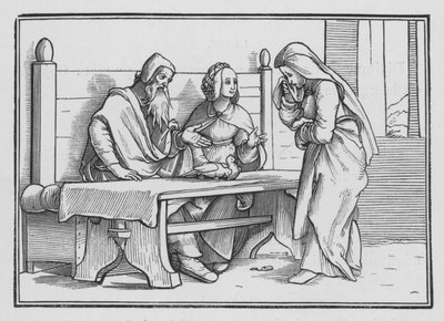 Anna in Dolore Prega per un Figlio, 1 Samuele I, 10 da Hans after Holbein the Younger