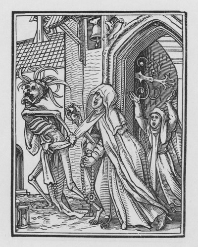 La danza della morte di Holbein: La badessa da Hans after Holbein the Younger
