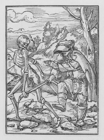 La danza della morte di Holbein: Il cieco da Hans after Holbein the Younger