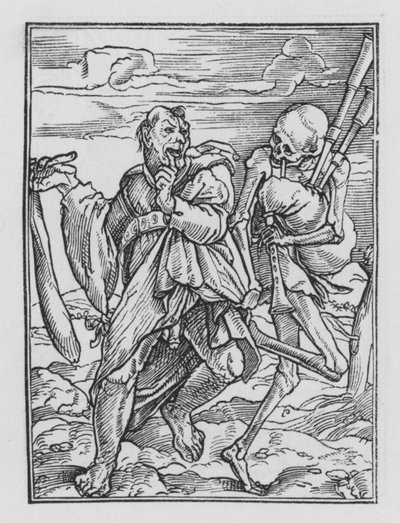 La danza della morte di Holbein: Il folle idiota da Hans after Holbein the Younger