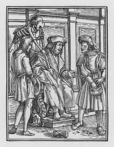 La danza della morte di Holbein: Il giudice da Hans after Holbein the Younger