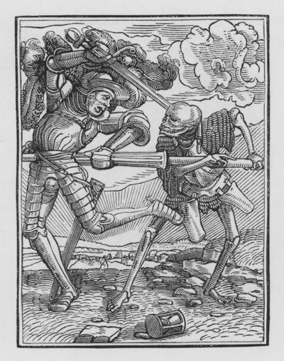 La danza della morte di Holbein: Il cavaliere da Hans after Holbein the Younger
