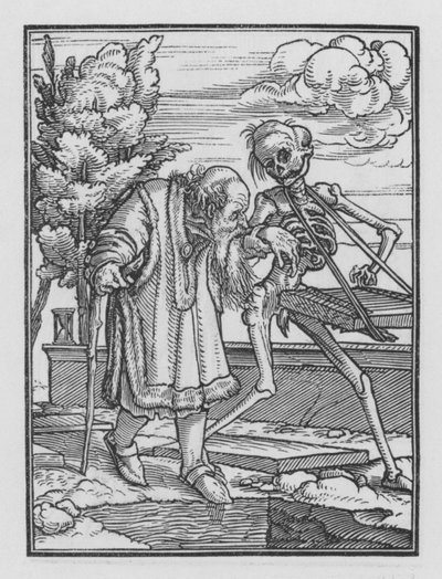 La danza della morte di Holbein: Il vecchio da Hans after Holbein the Younger