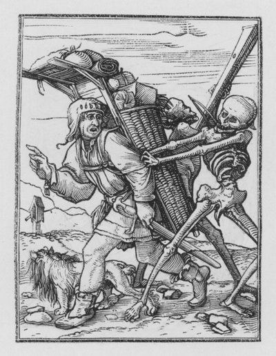 La danza della morte di Holbein: Il venditore ambulante da Hans after Holbein the Younger