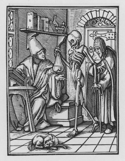 La danza della morte di Holbein: Il medico da Hans after Holbein the Younger