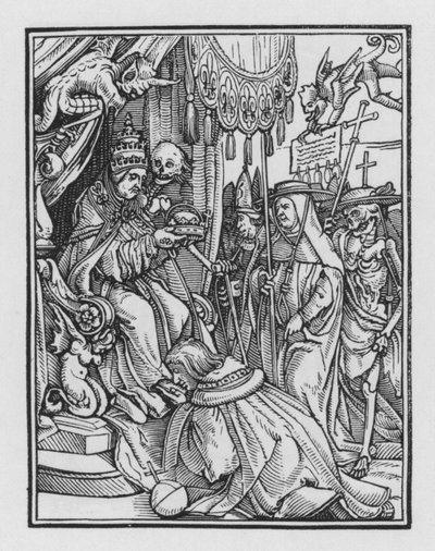 La danza della morte di Holbein: Il papa da Hans after Holbein the Younger