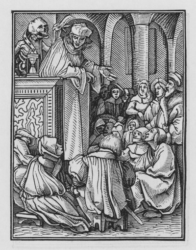 La danza della morte di Holbein: Il predicatore da Hans after Holbein the Younger