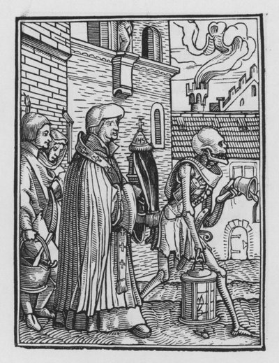 La danza della morte di Holbein: Il prete da Hans after Holbein the Younger