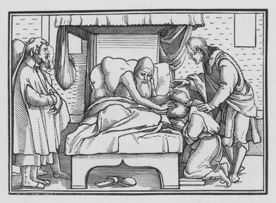 Giacobbe Benedice Giuseppe e i Suoi Due Figli, Genesi XLVIII, 14 da Hans after Holbein the Younger