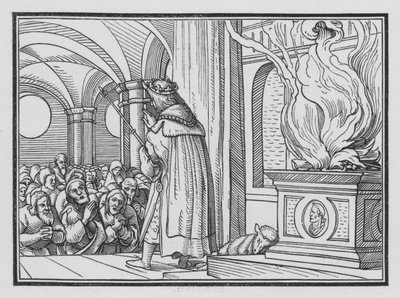Salomone Benedice il Popolo e Loda Dio, 2 Cronache VI, 12 da Hans after Holbein the Younger