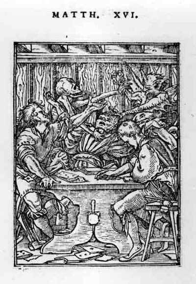 I Giocatori, dalla serie La Danza della Morte, inciso da Hans Lutzelburger (fl.1505-26) c.1526-28 da Hans after Holbein the Younger